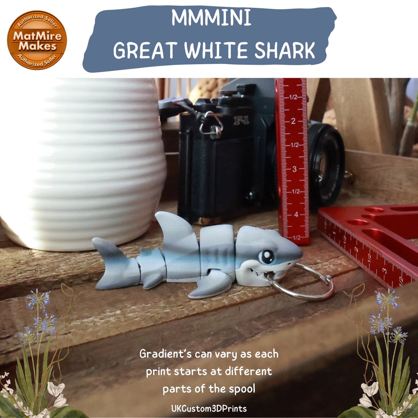 MMMini Great White Shark Fidget - Optional Keychain