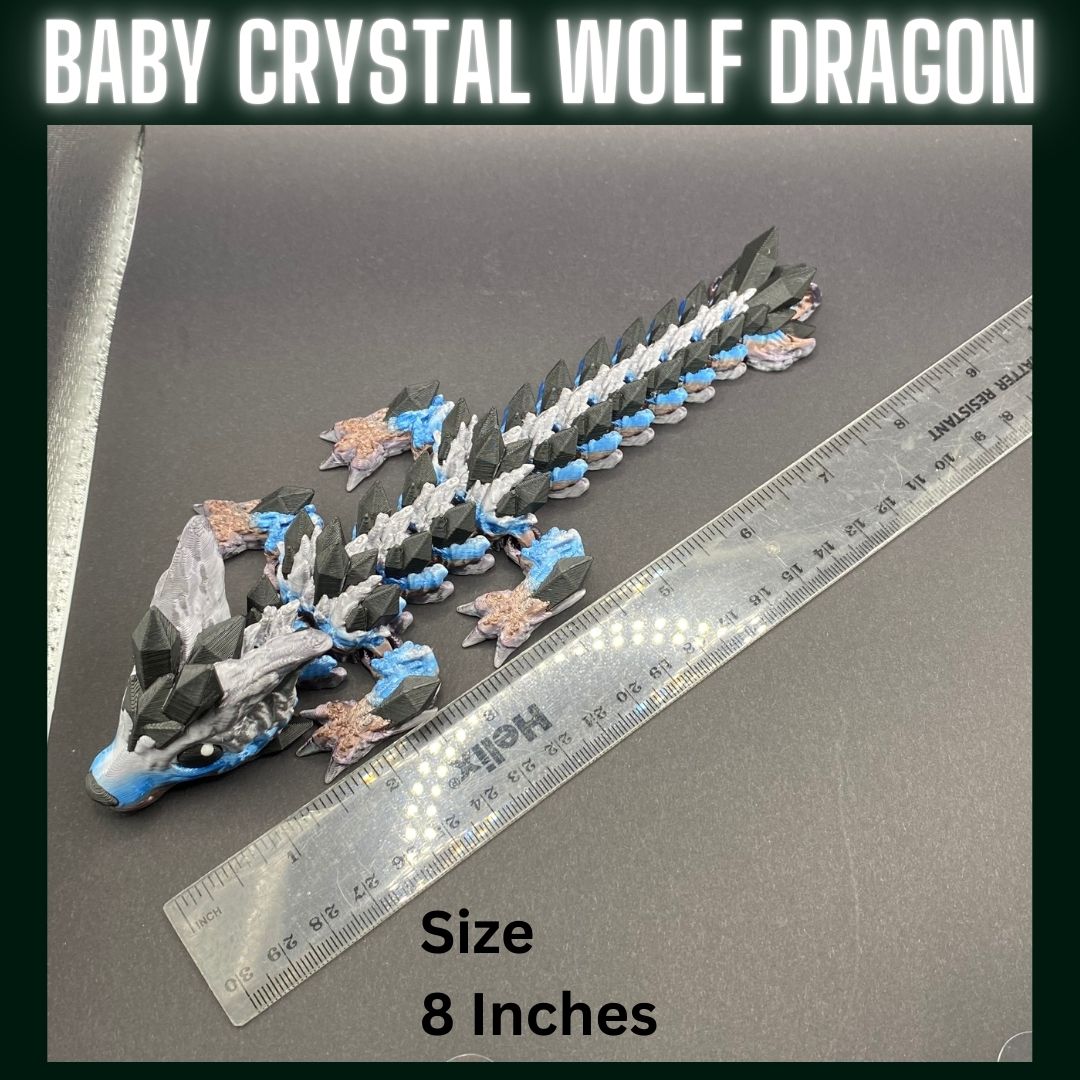 Baby Crystal Wolf Dragon - Articulated - fidget - gift