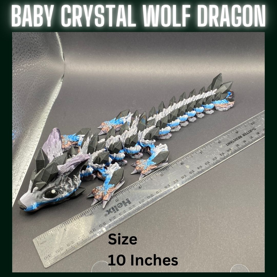 Baby Crystal Wolf Dragon - Articulated - fidget - gift