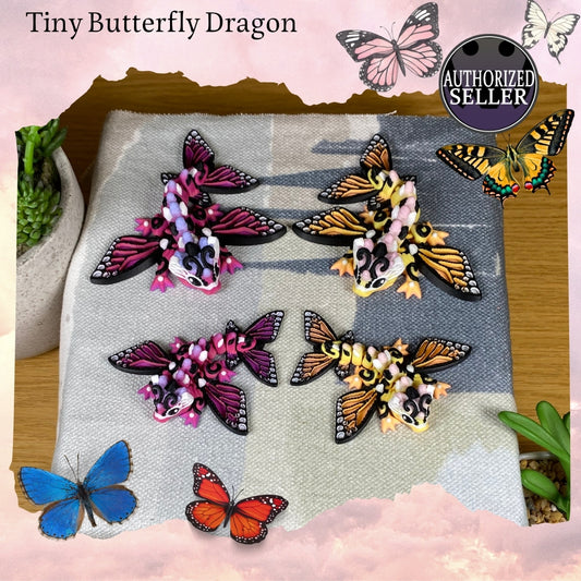 3D Printed Tiny Butterfly Dragon - Articulated - Fidget Gift