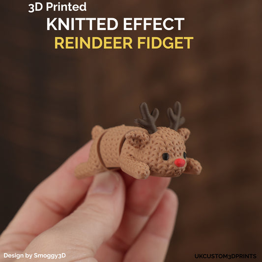 3D Printed Knitted Effect Reindeer Fidget