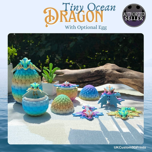 3D Printed Tiny Ocean Dragon and Egg