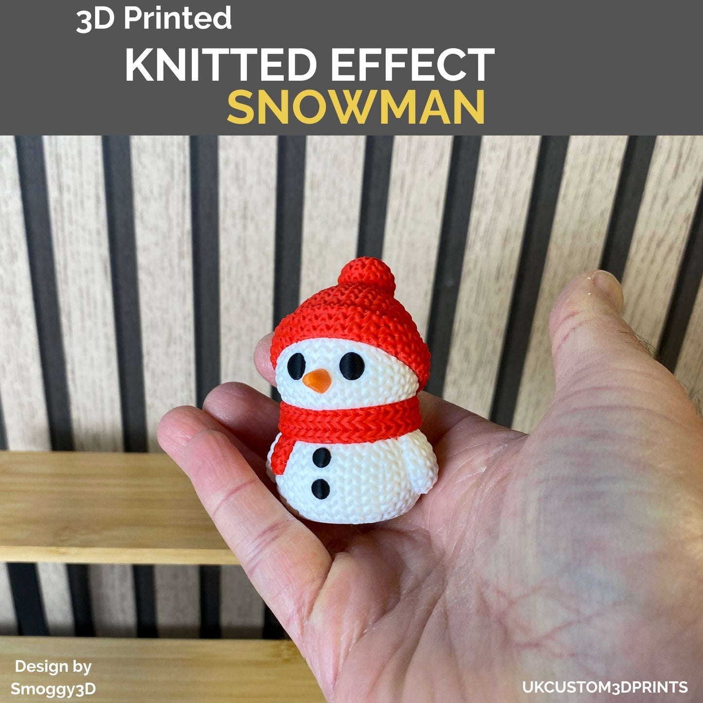 3D Printed Snowman - Knitted Effect