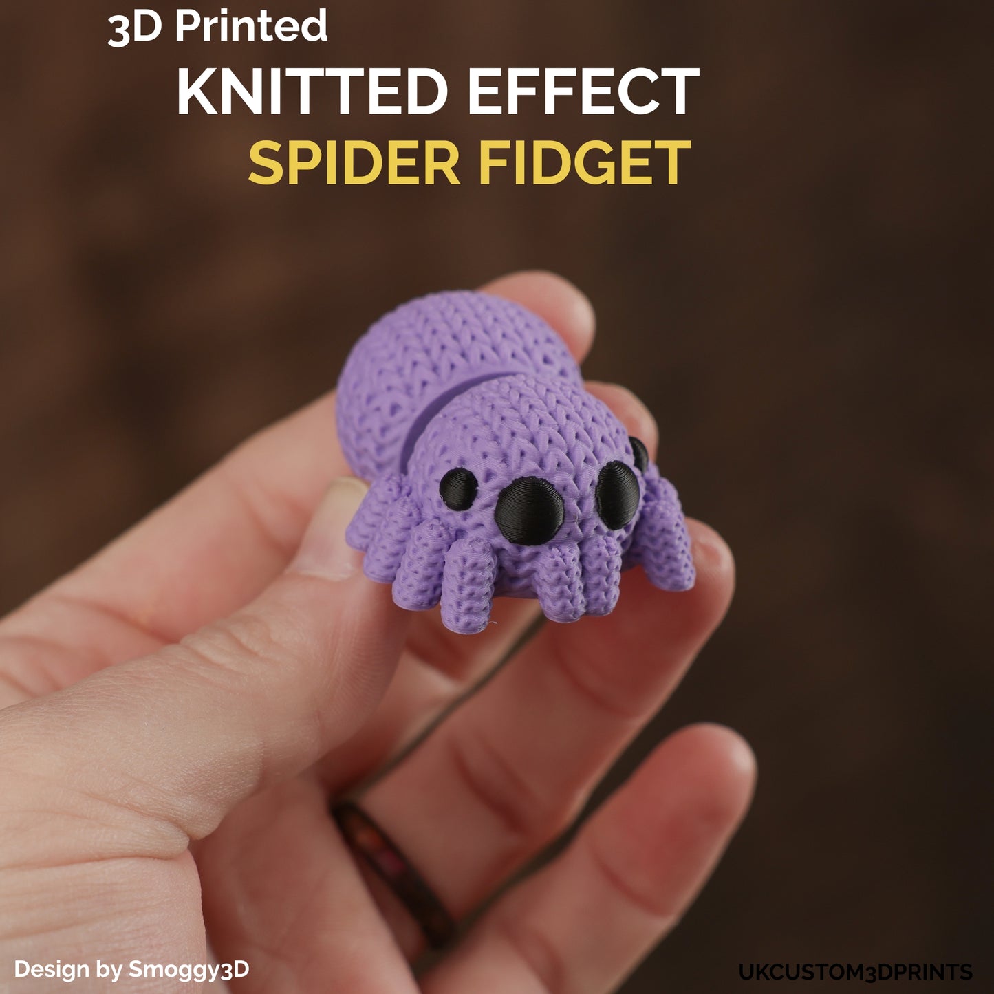 3D Printed Knitted Effect Spider Fidget