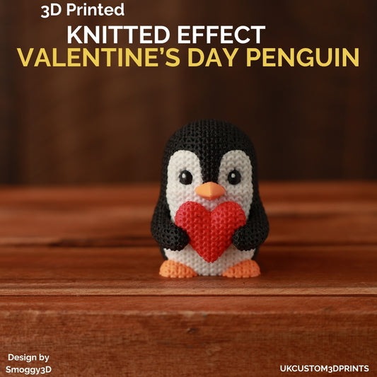 3D Printed Valentine's Day Penguin - Knitted Effect