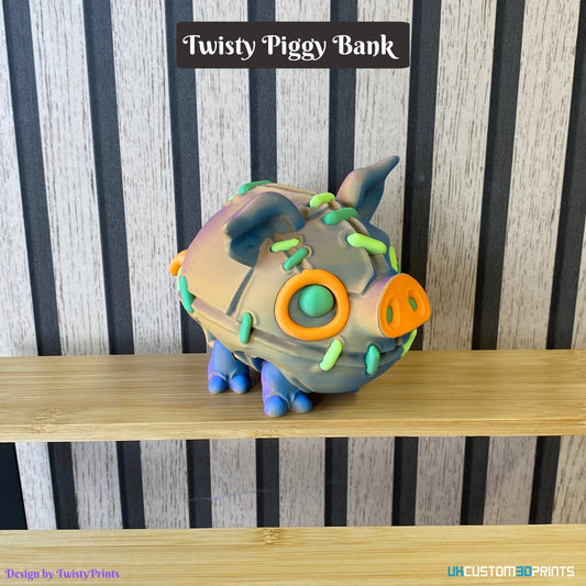 3D Printed - Twisty Piggy Bank