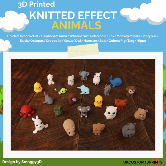 3D Printed Knitted Effect Animals - Ornaments