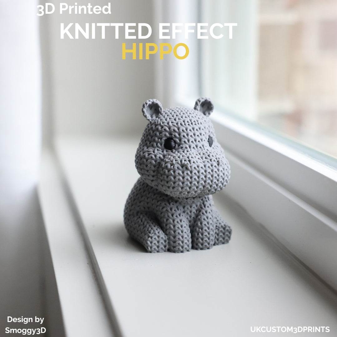 3D Printed Hippo - Knitted Effect