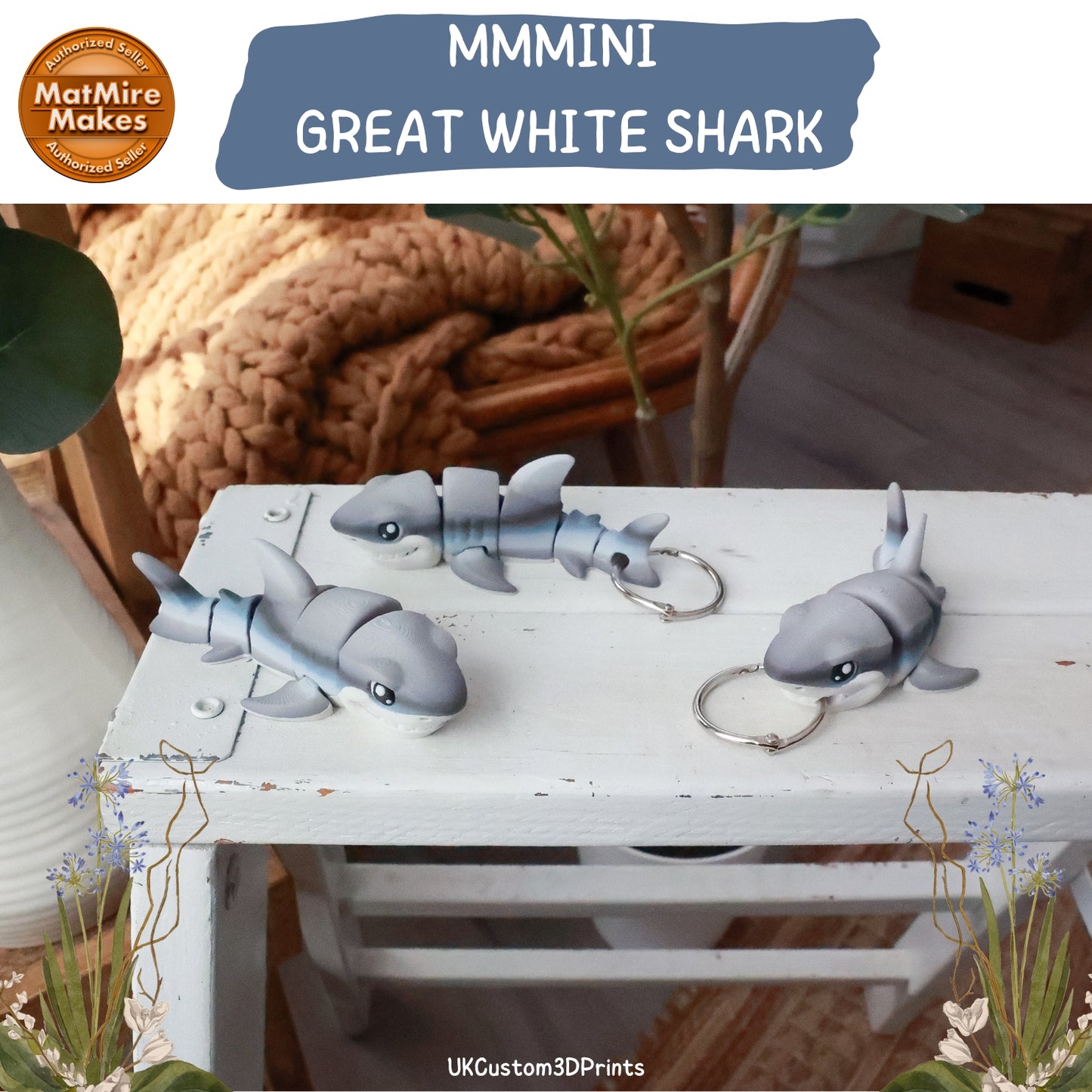MMMini Great White Shark Fidget - Optional Keychain