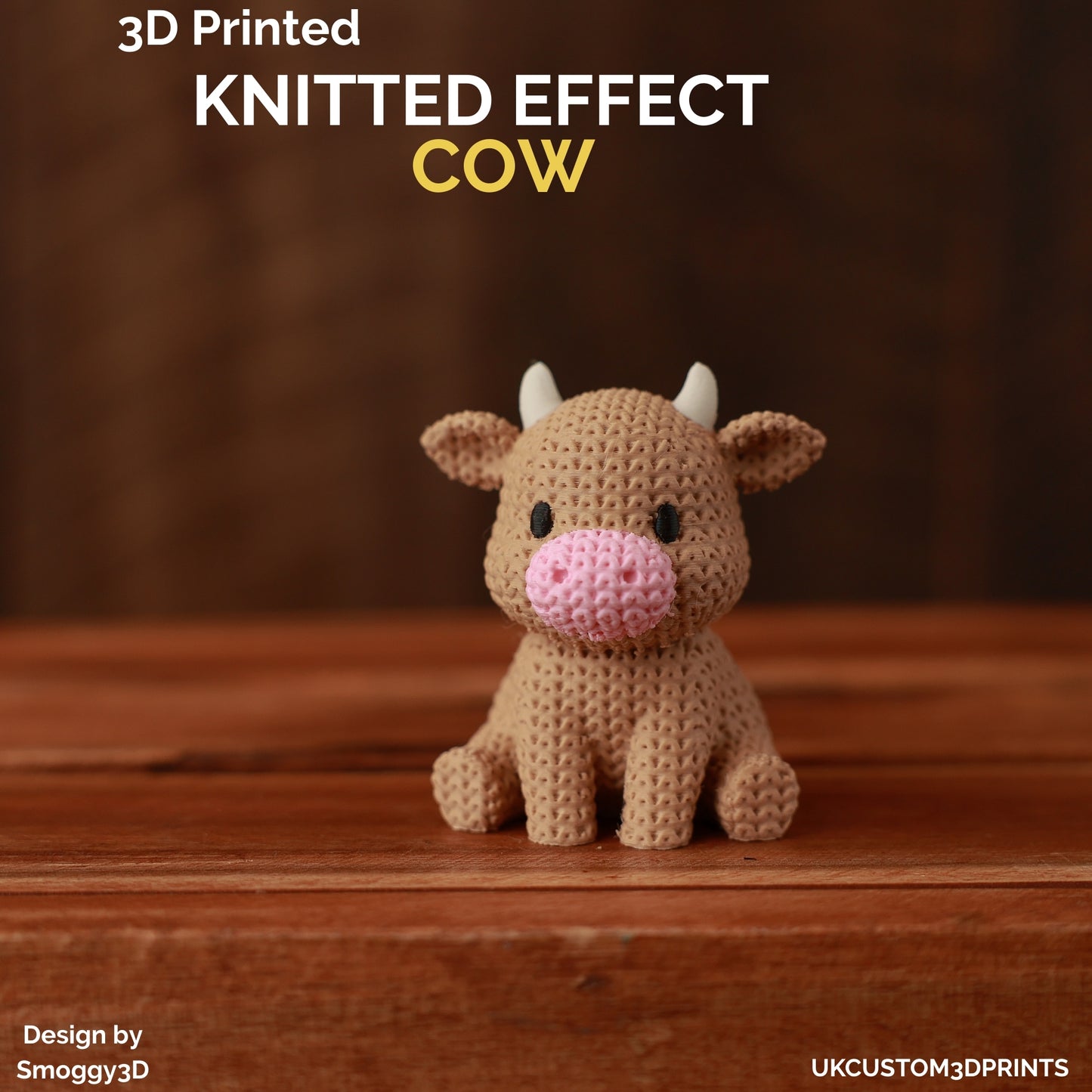 3D Printed Cow - Knitted Effect