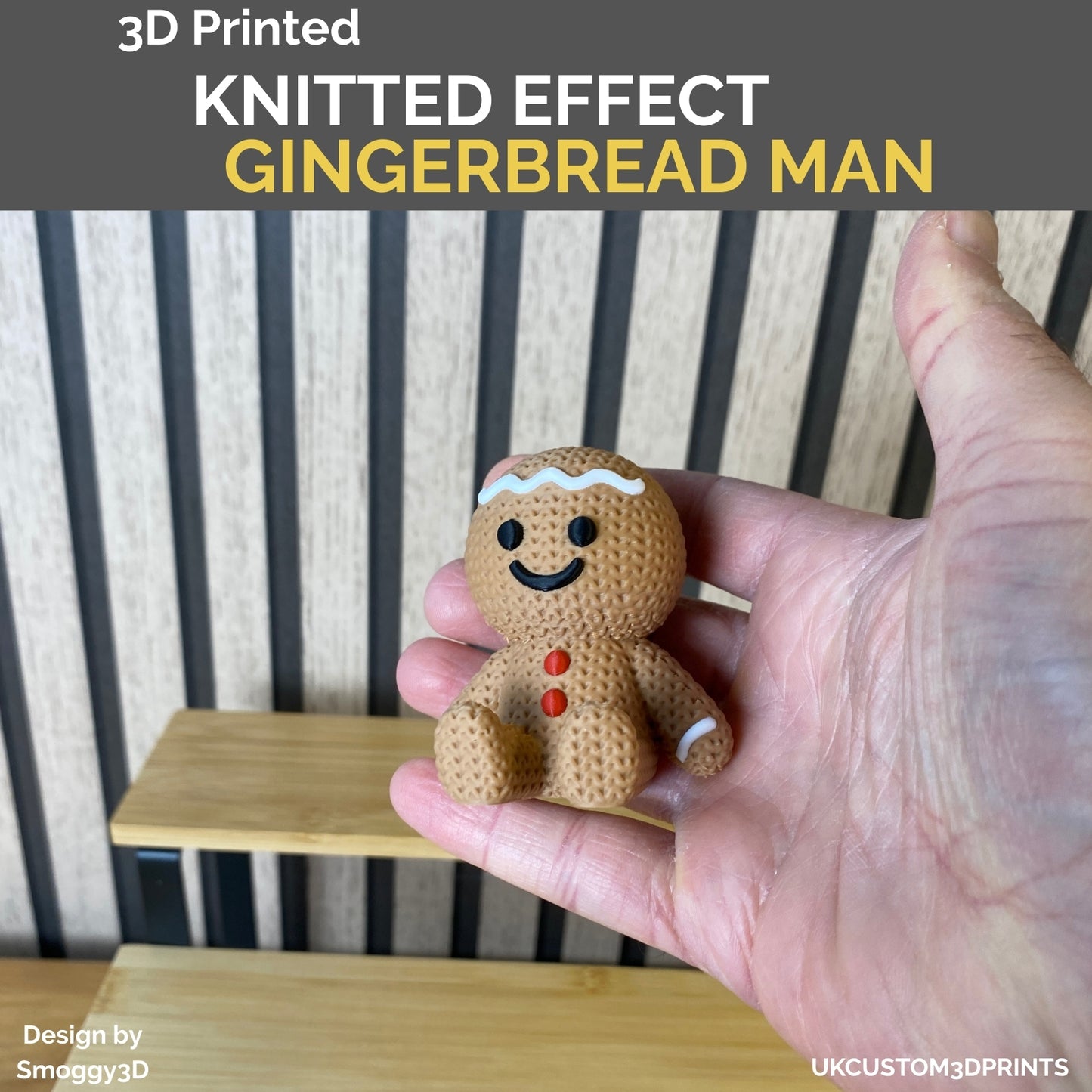 3D Printed Gingerbread Man - Knitted Effect