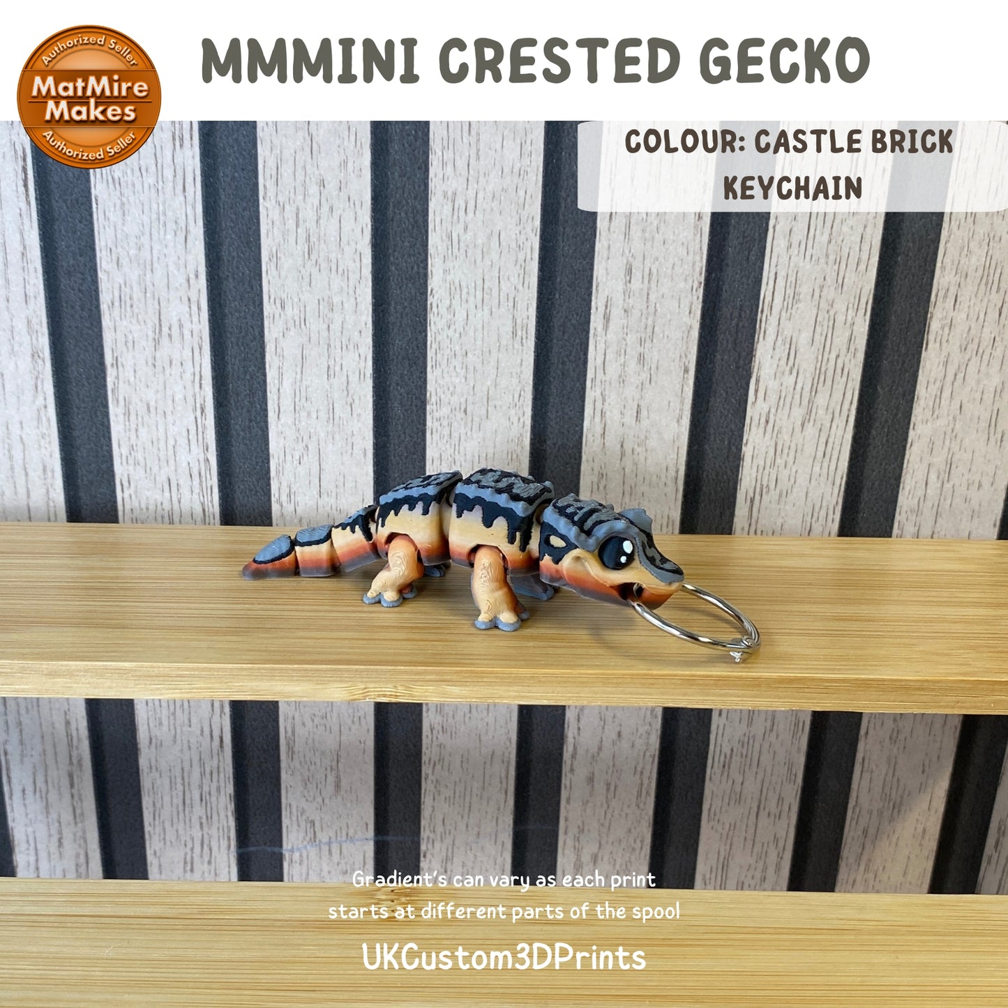 MMMini Crested Gecko Fidget - Optional Keychain