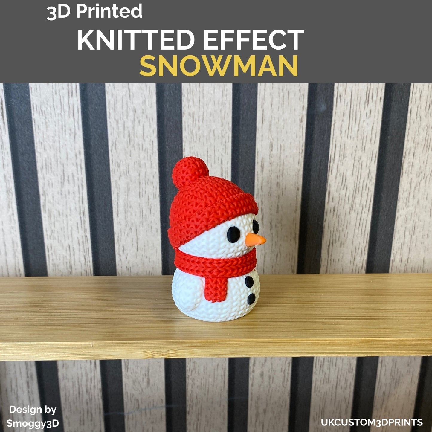 3D Printed Snowman - Knitted Effect