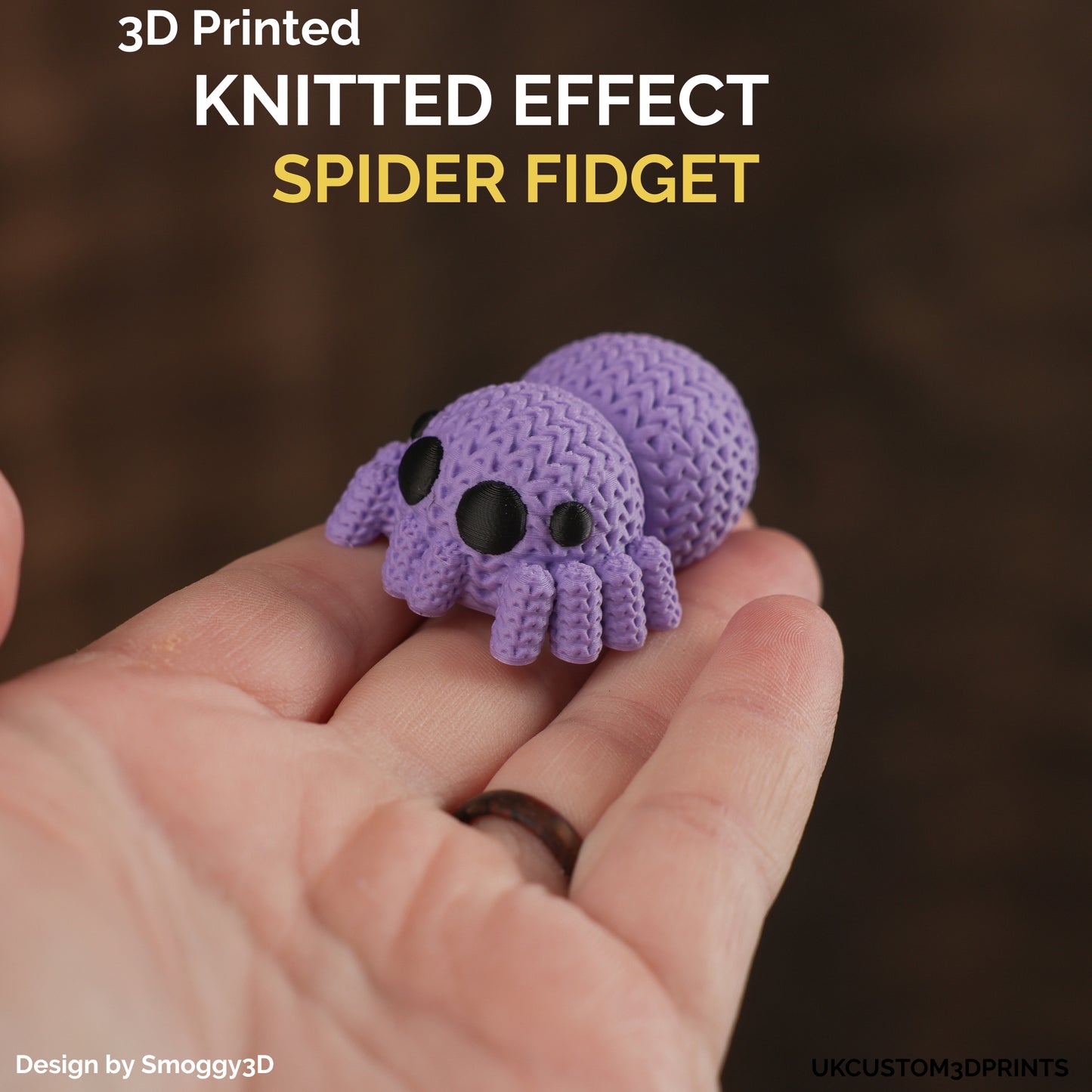 3D Printed Knitted Effect Spider Fidget