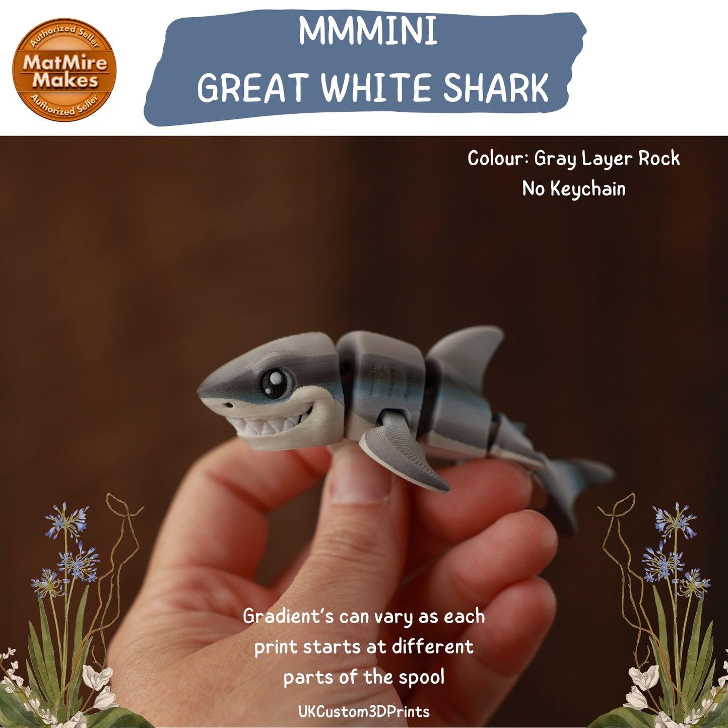 MMMini Great White Shark Fidget - Optional Keychain