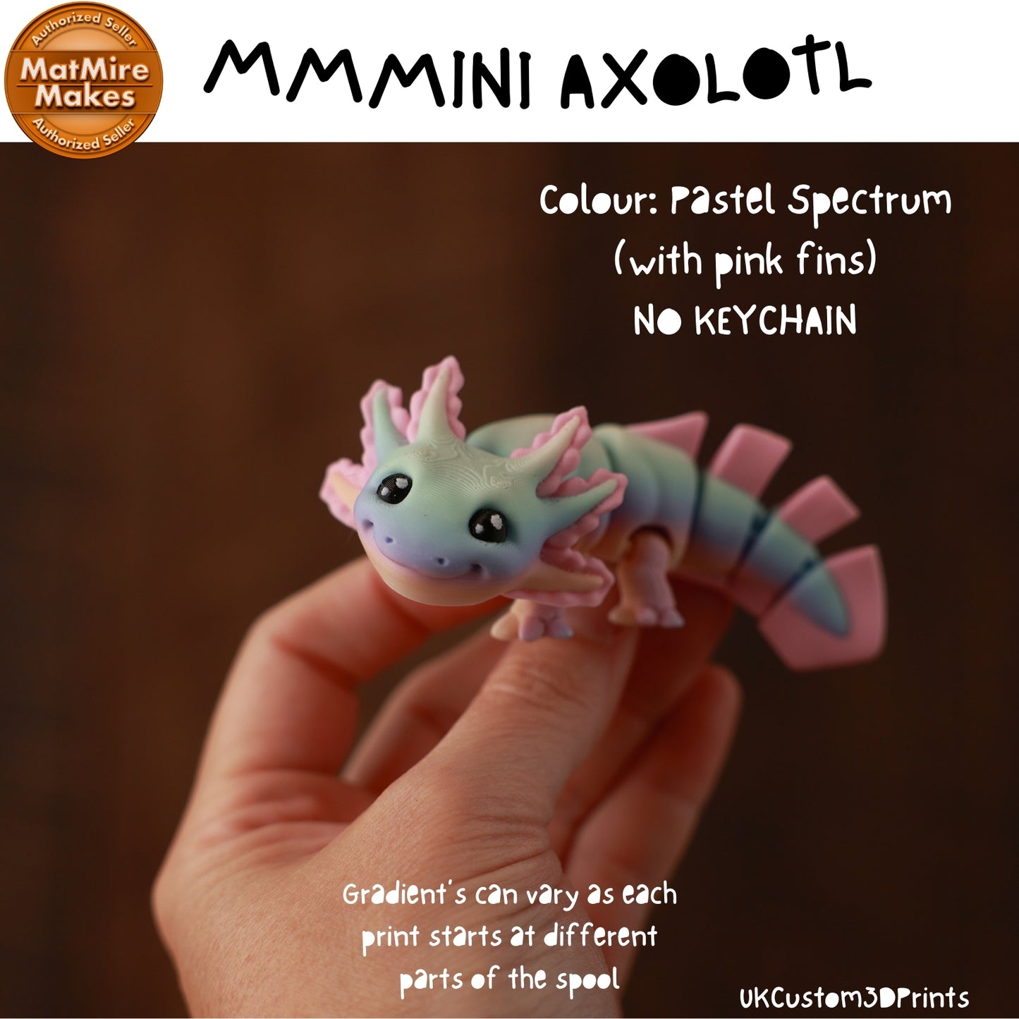 MMMini Axolotl Fidget - Optional Keychain