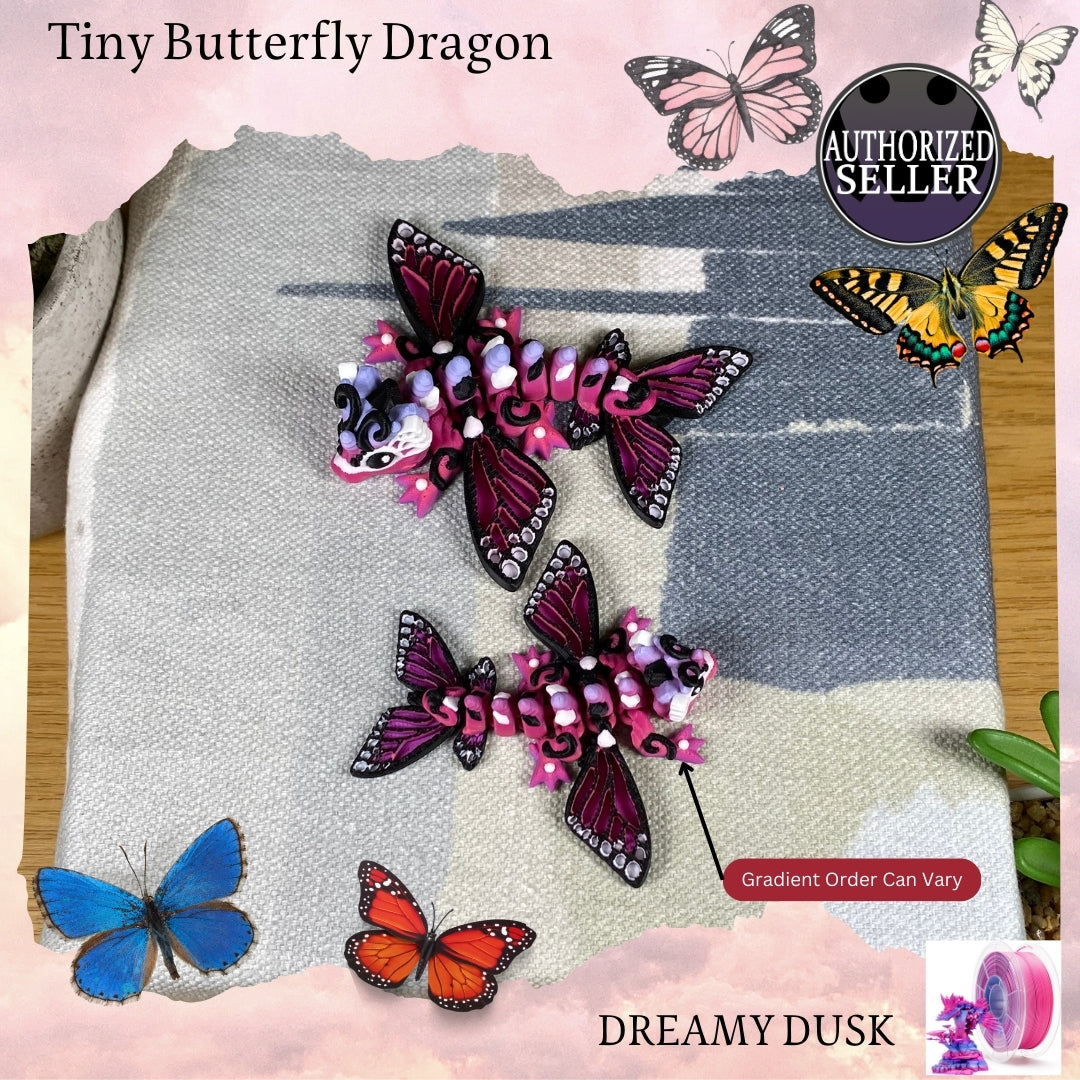 3D Printed Tiny Butterfly Dragon - Articulated - Fidget Gift