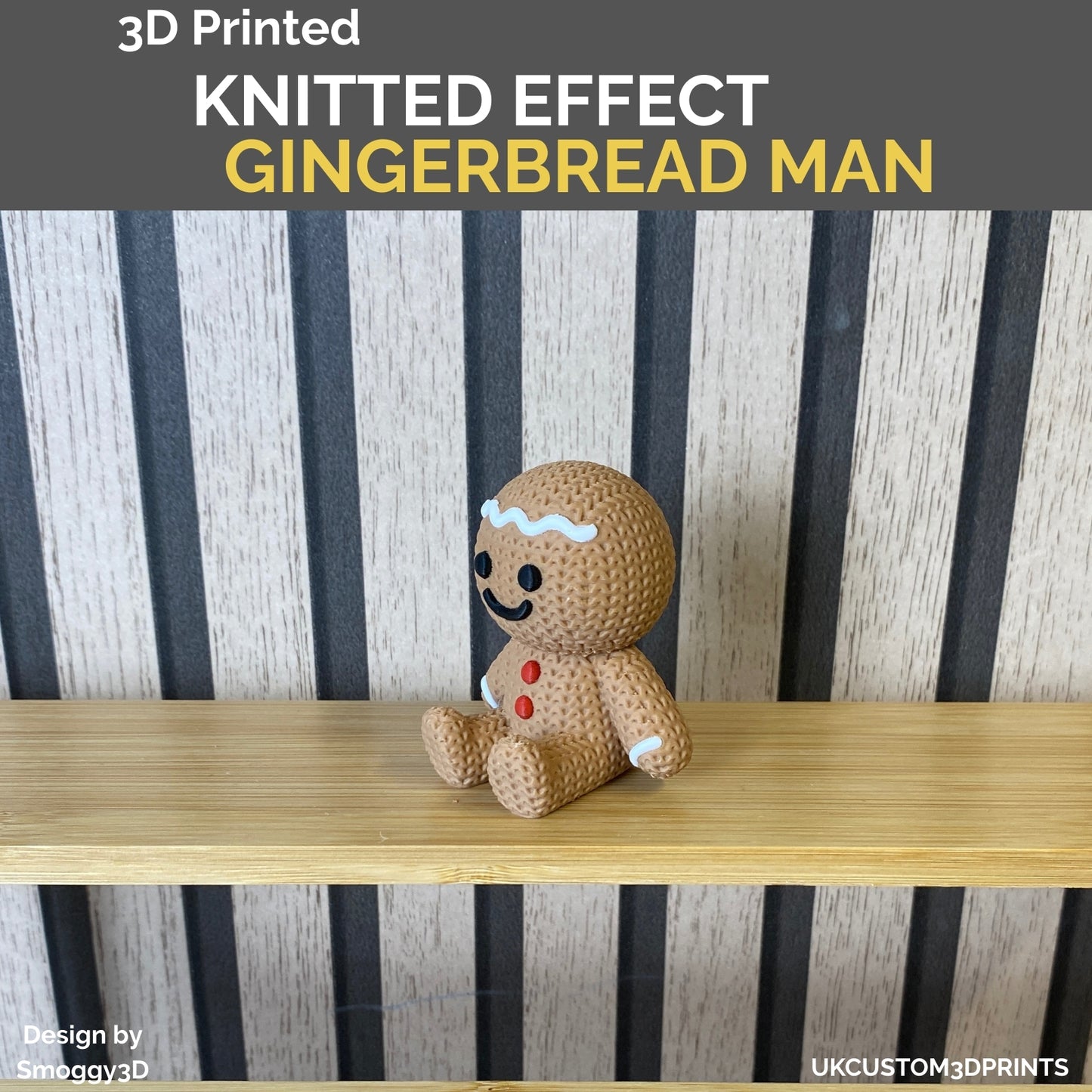 3D Printed Gingerbread Man - Knitted Effect