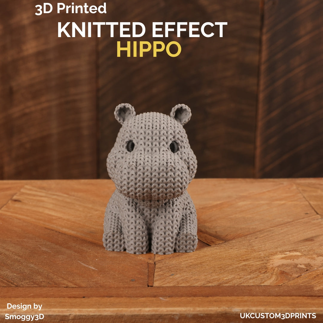 3D Printed Hippo - Knitted Effect