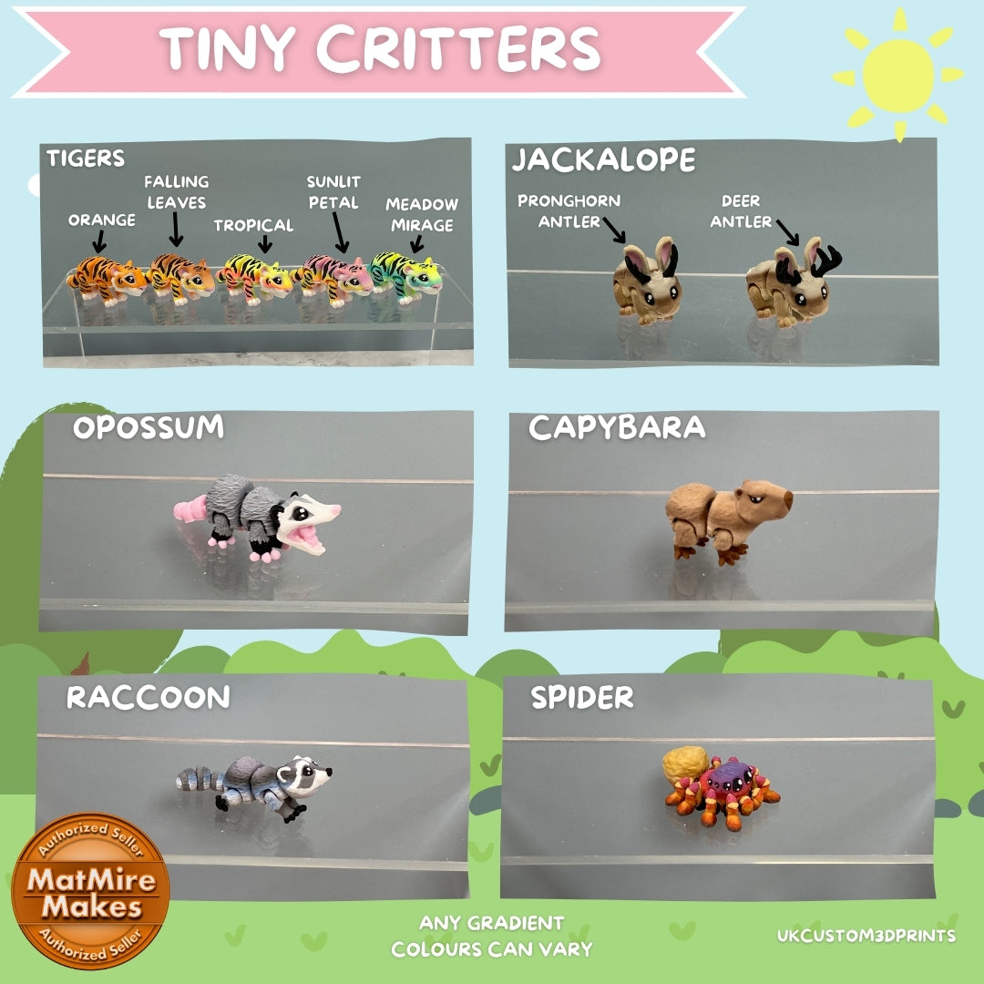 Tiny Critters Animal Fidgets - 3D Printed