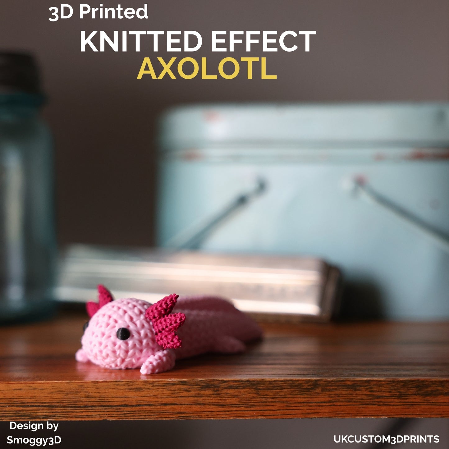 3D Printed Axolotl - Knitted Effect