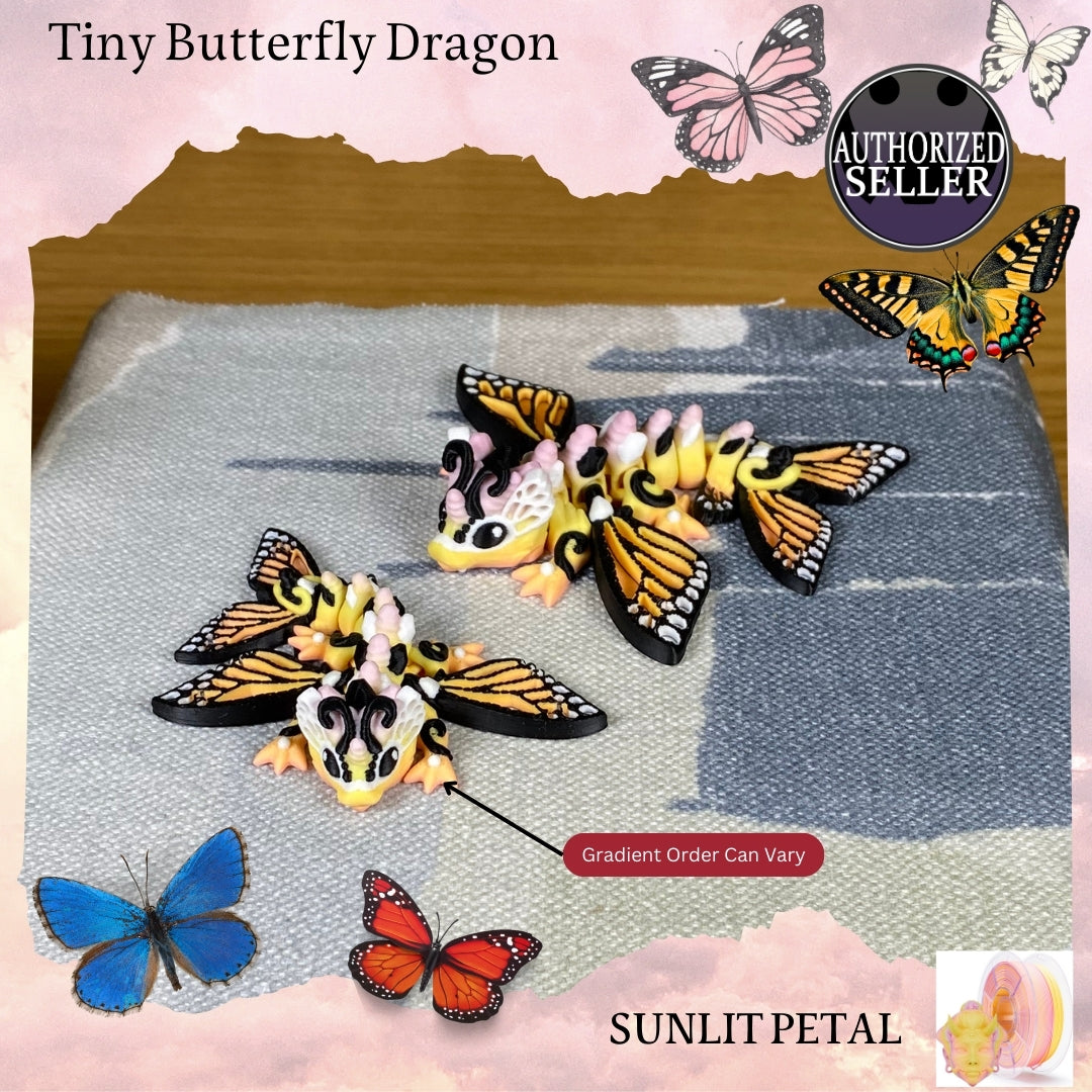 3D Printed Tiny Butterfly Dragon - Articulated - Fidget Gift