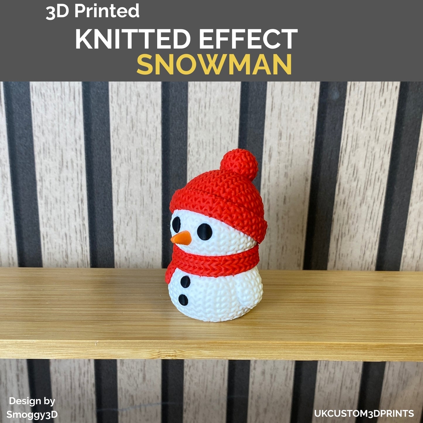 3D Printed Snowman - Knitted Effect