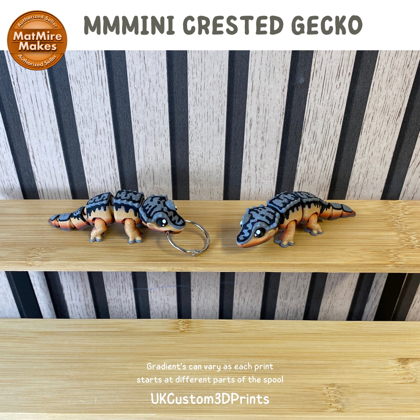 MMMini Crested Gecko Fidget - Optional Keychain