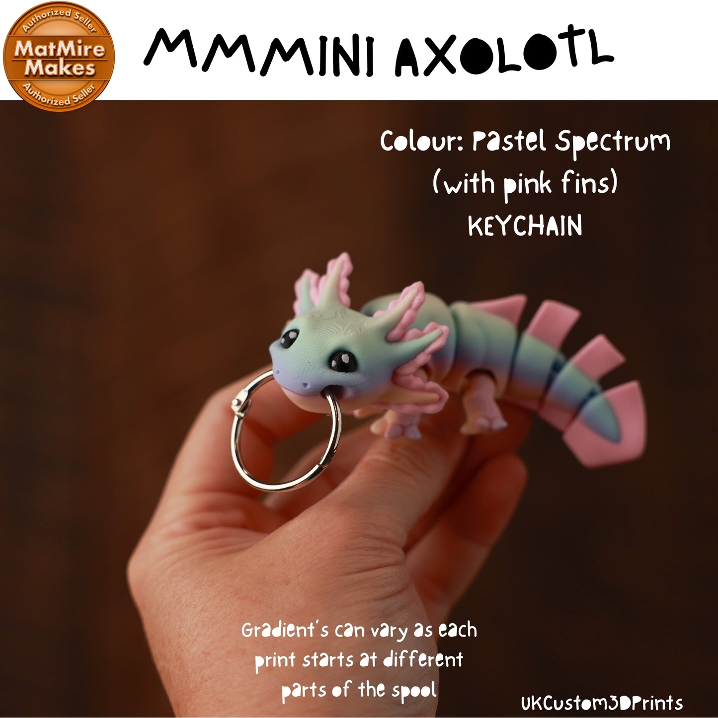 MMMini Axolotl Fidget - Optional Keychain