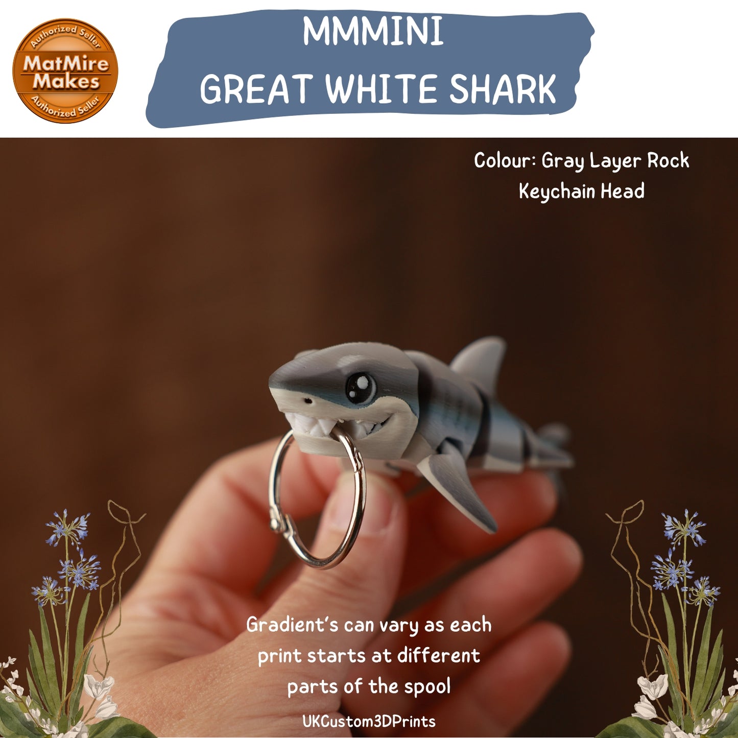 MMMini Great White Shark Fidget - Optional Keychain