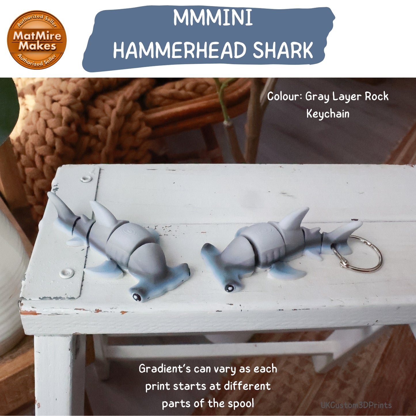 MMMini Hammerhead Shark Fidget - Optional Keychain