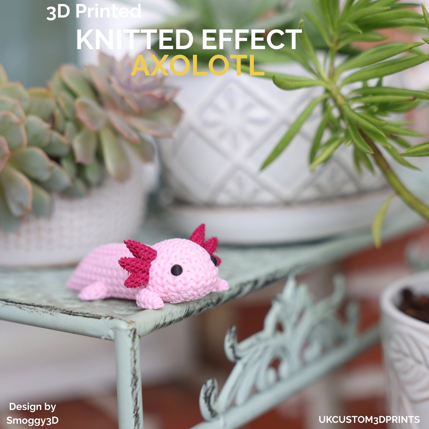 3D Printed Axolotl - Knitted Effect