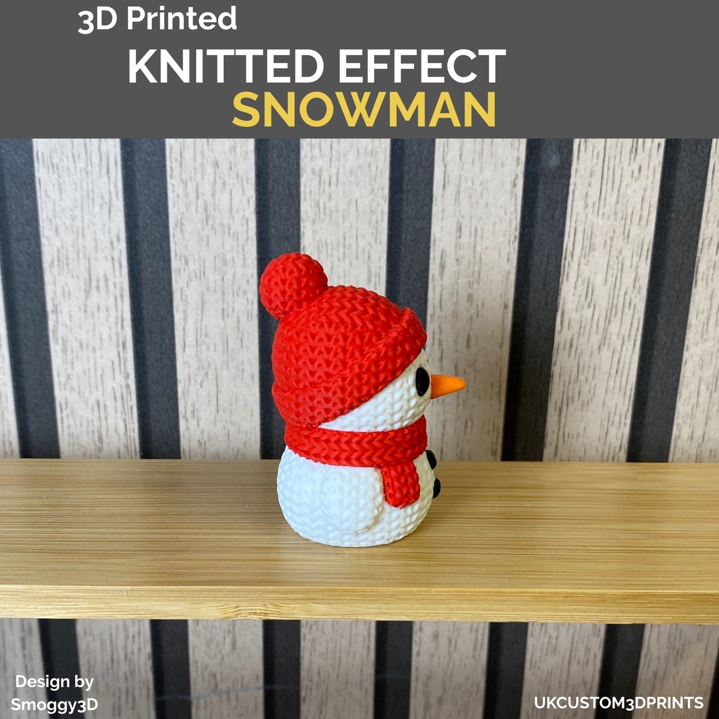 3D Printed Snowman - Knitted Effect