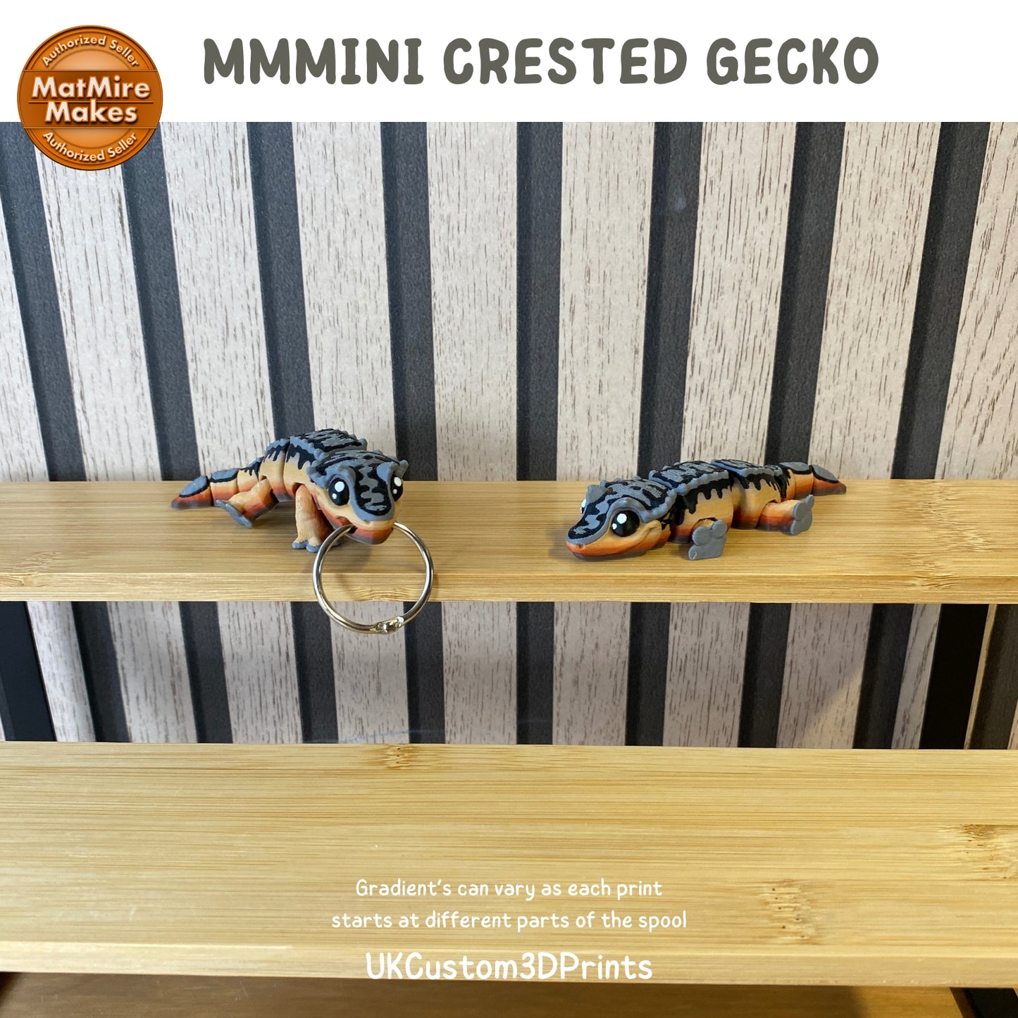 MMMini Crested Gecko Fidget - Optional Keychain