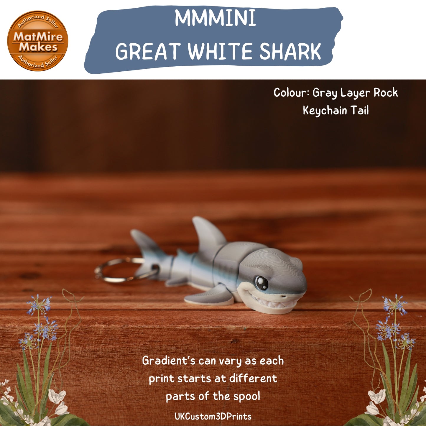 MMMini Great White Shark Fidget - Optional Keychain
