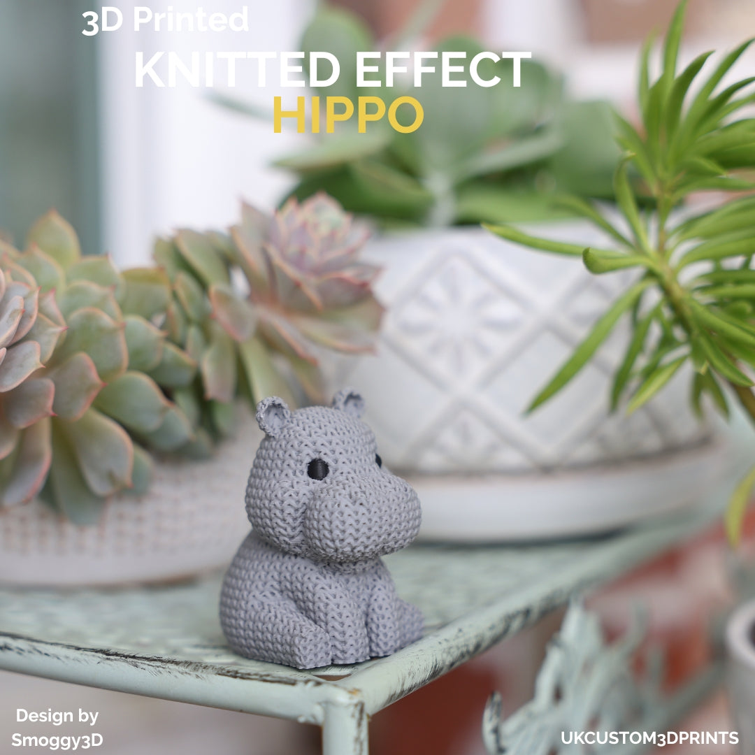 3D Printed Hippo - Knitted Effect