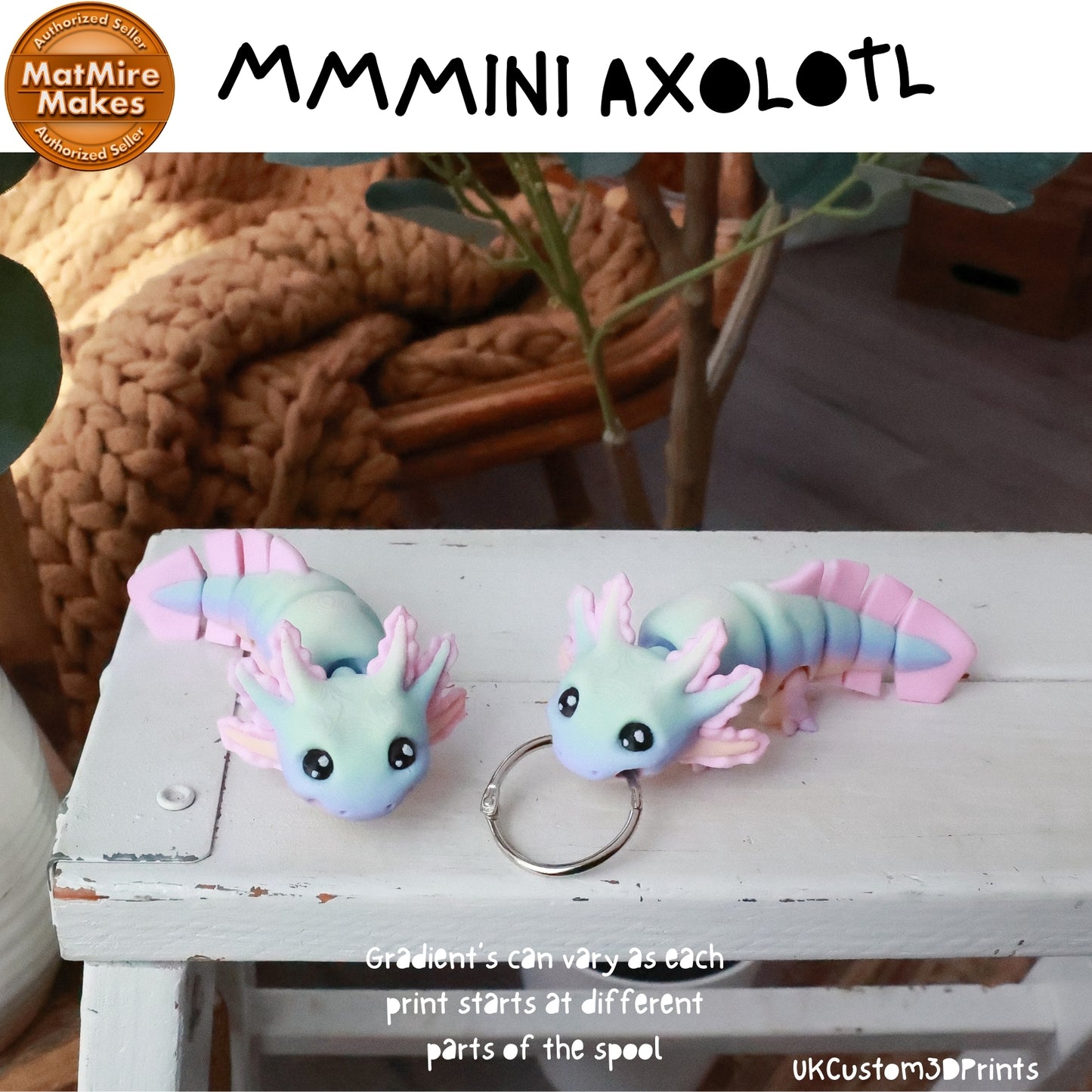 MMMini Axolotl Fidget - Optional Keychain