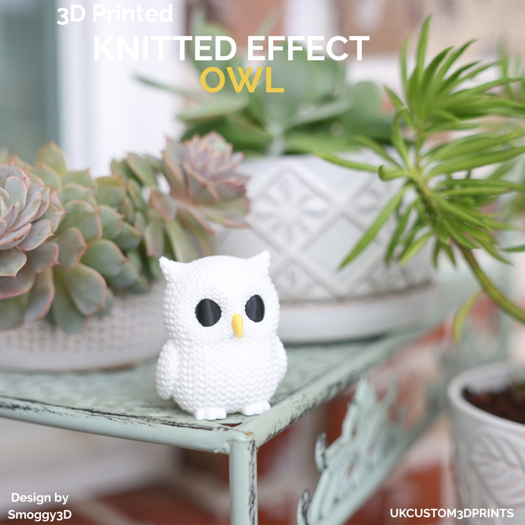 3D Printed Owl - Knitted Effect