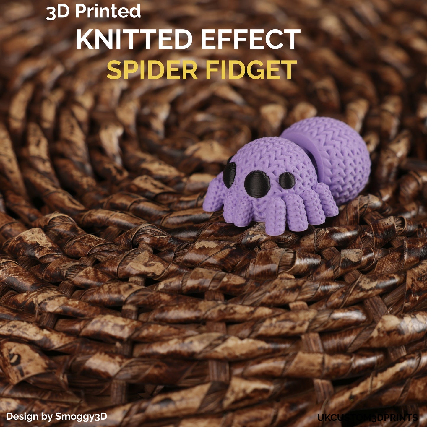 3D Printed Knitted Effect Spider Fidget