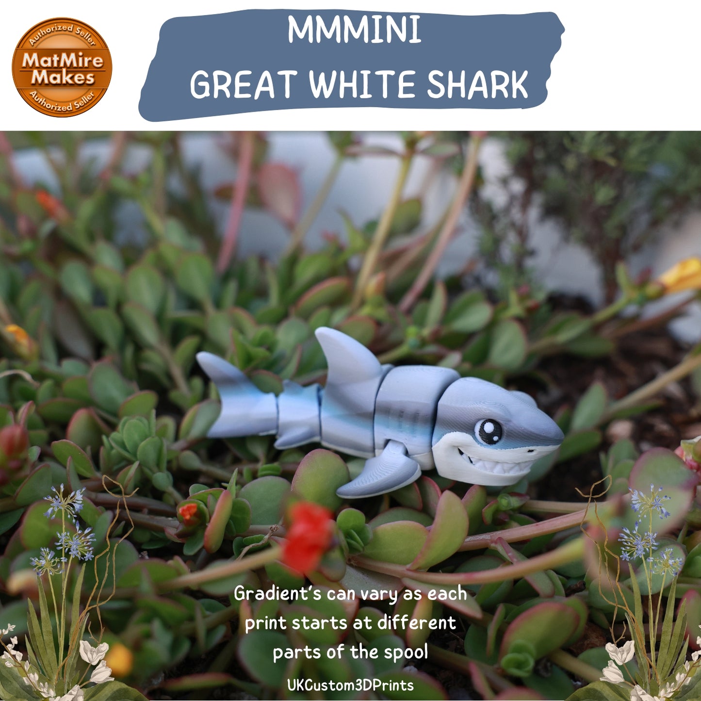 MMMini Great White Shark Fidget - Optional Keychain