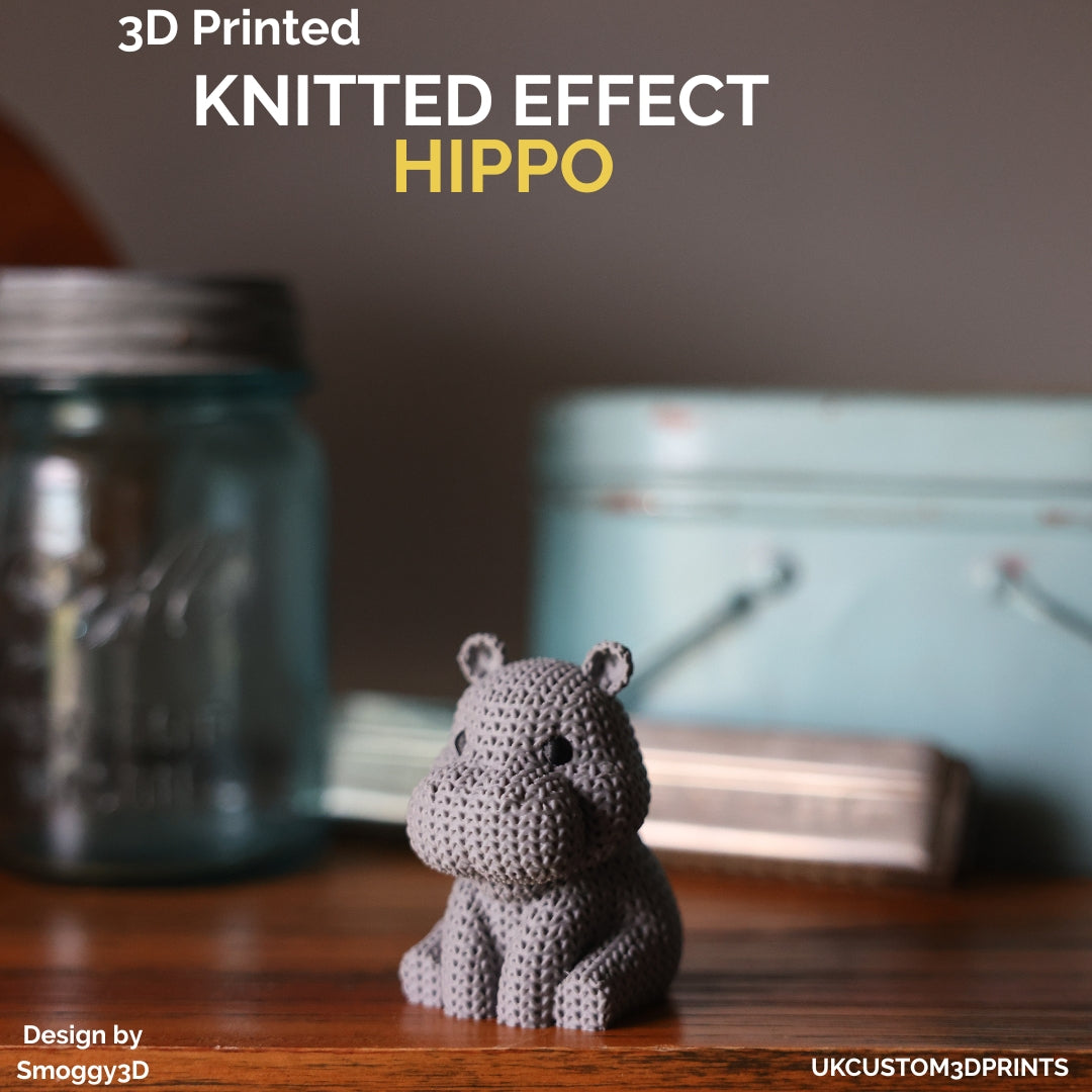 3D Printed Hippo - Knitted Effect