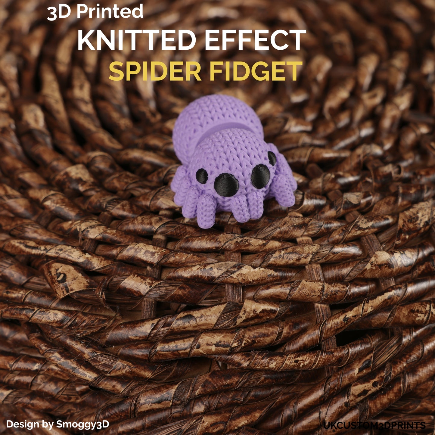 3D Printed Knitted Effect Spider Fidget