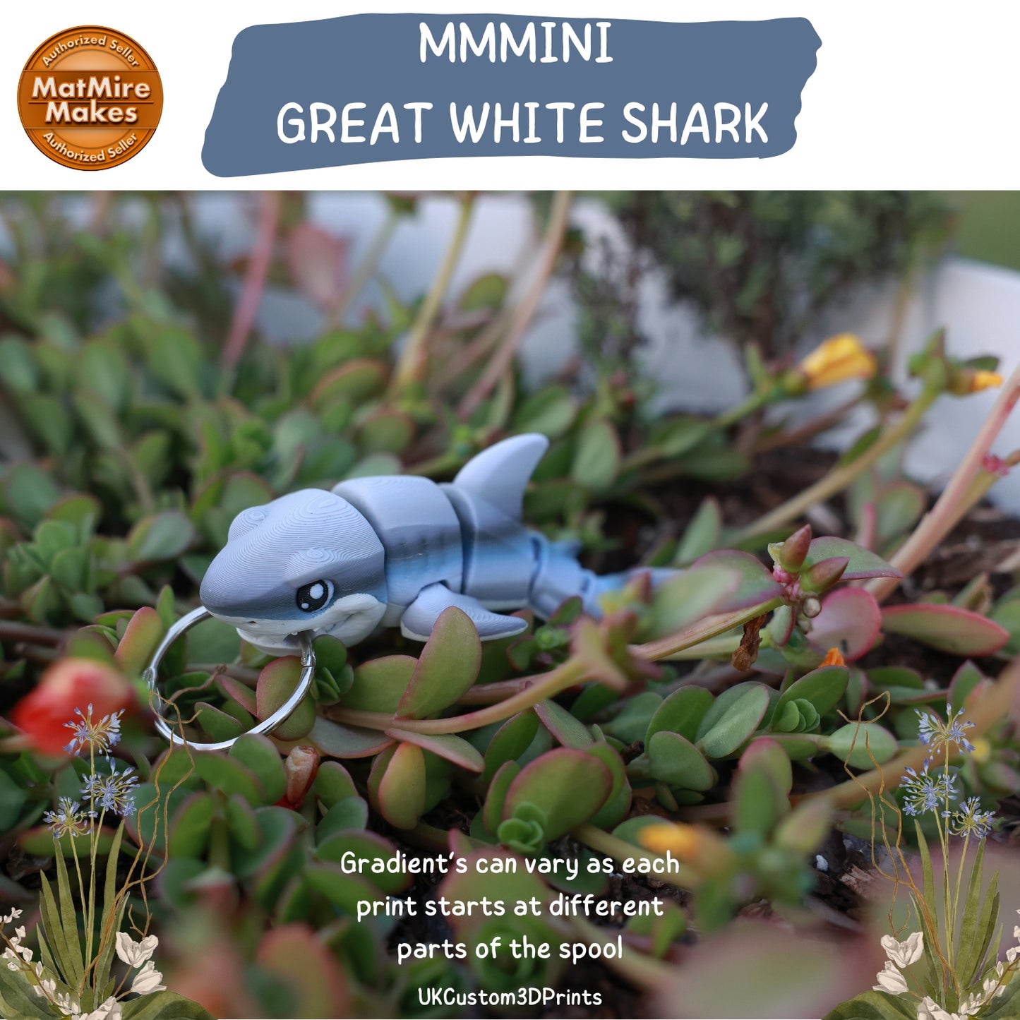 MMMini Great White Shark Fidget - Optional Keychain