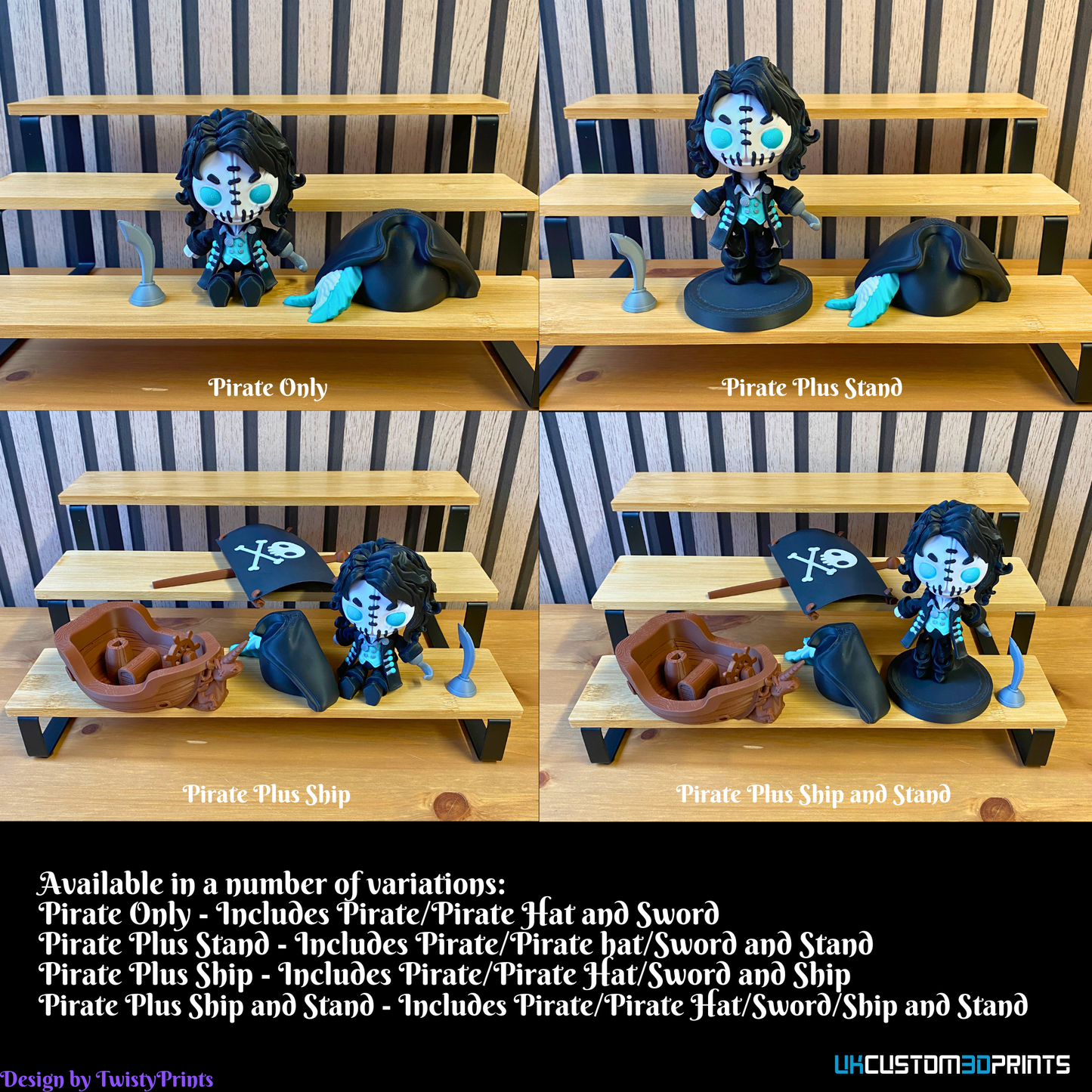 3D Printed - Twisty Pirate Captain