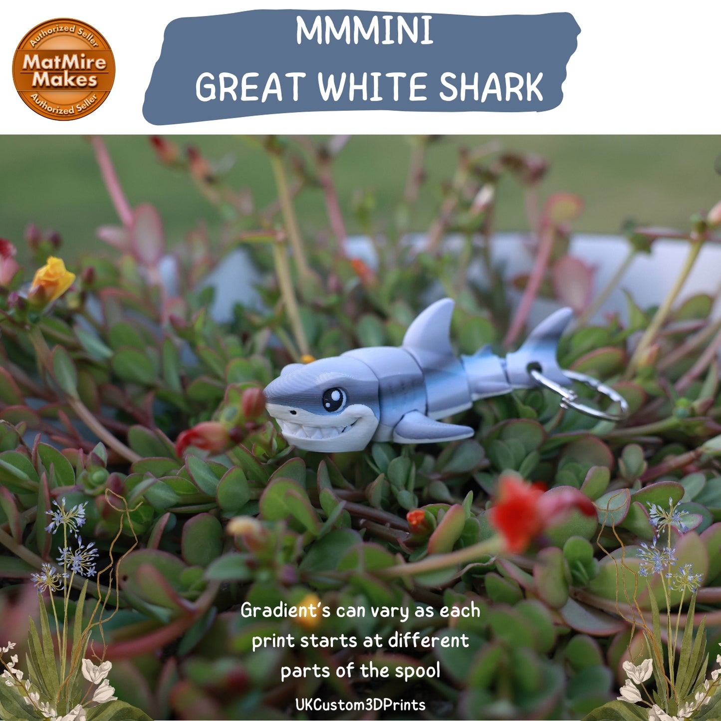 MMMini Great White Shark Fidget - Optional Keychain