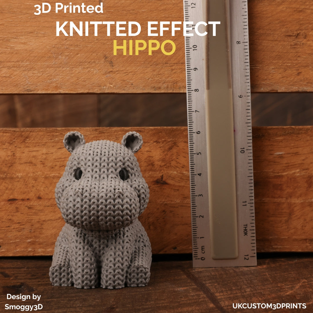 3D Printed Hippo - Knitted Effect