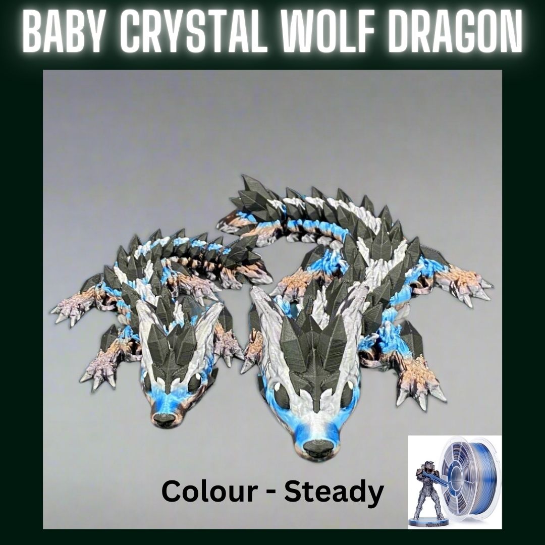 Baby Crystal Wolf Dragon - Articulated - fidget - gift