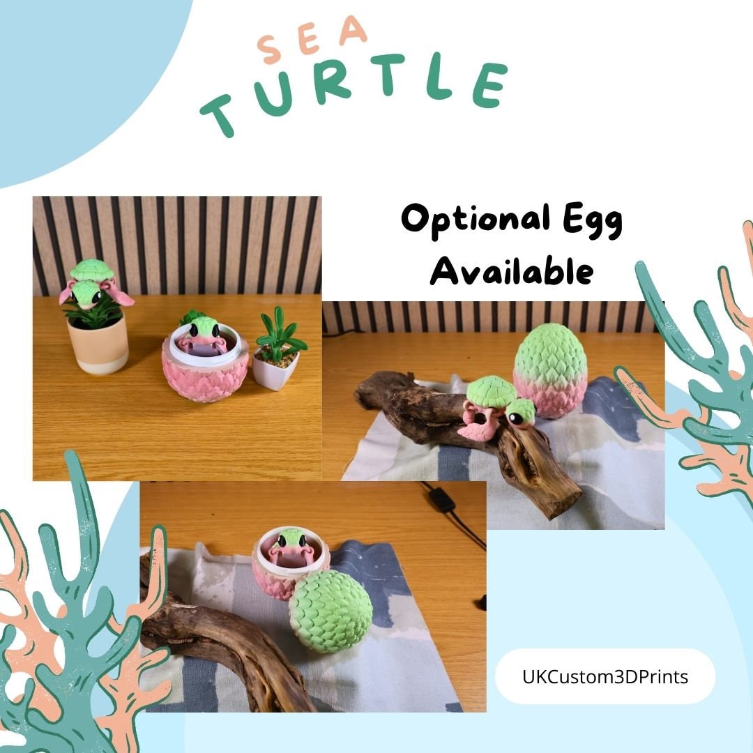 Sea Turtle with Optional Egg - Fidget Toy - Gift